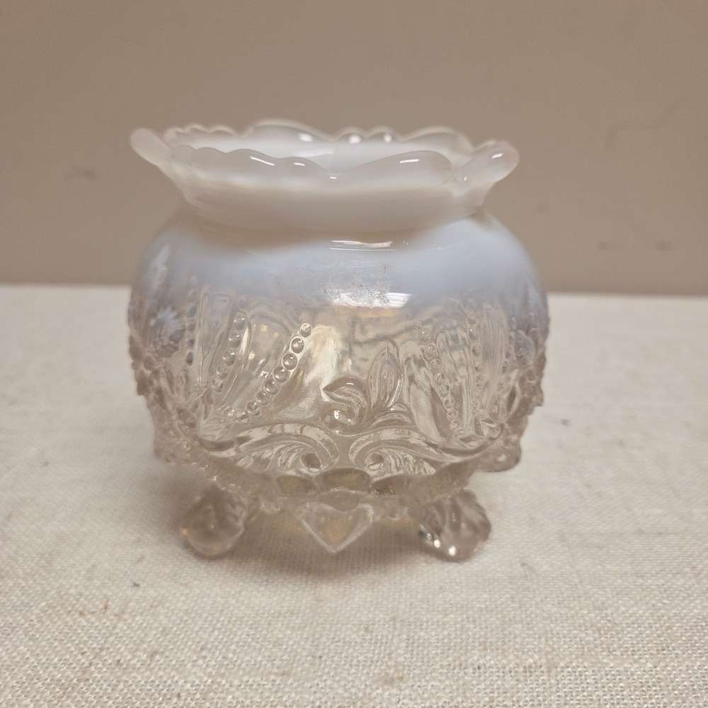 Sowerby of England Opalescent Glass Piasa Bird Rose Bowl